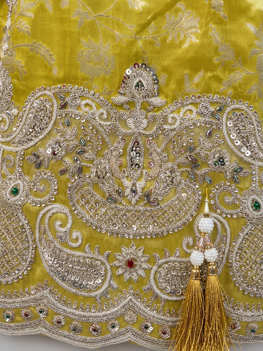 Bridal Lehnga — Macro — work close-up