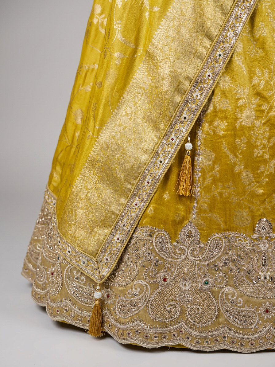 Bridal Lehnga — Fabric texture