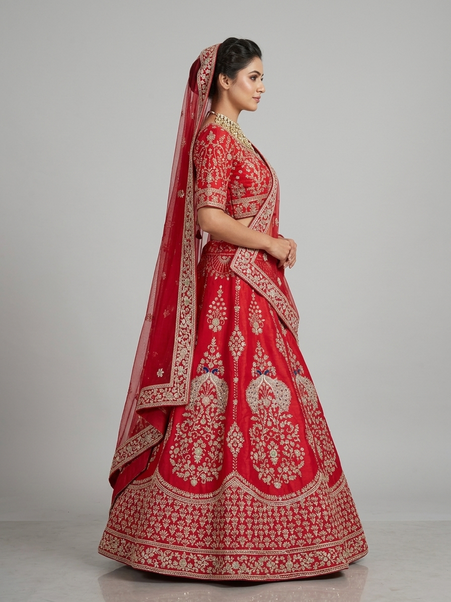 Bridal Lehnga - Anas - 1339 — Model — right side view