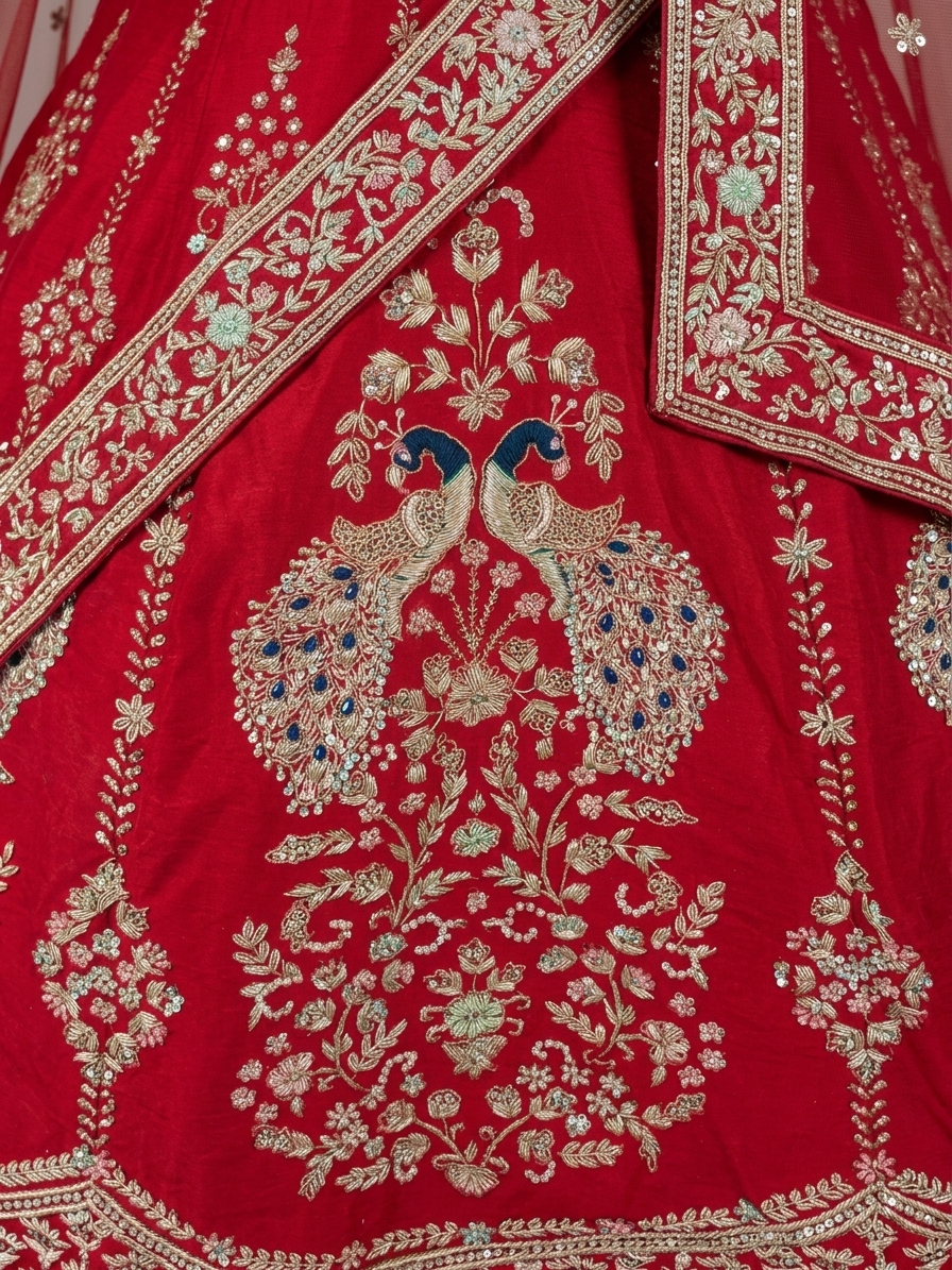 Bridal Lehnga - Anas - 1339 — Macro — work close-up