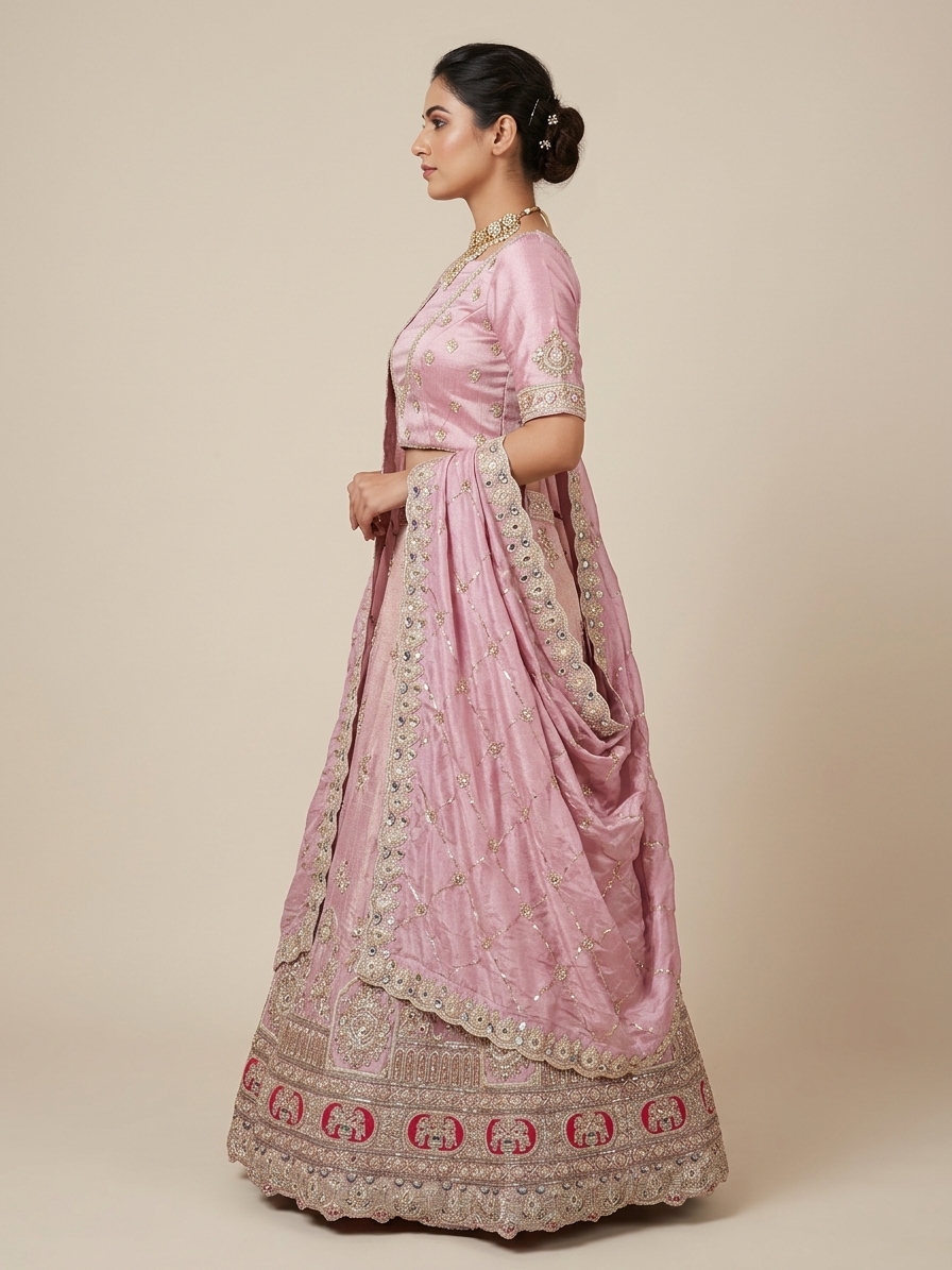 Bridal Lehnga — Model — right side view