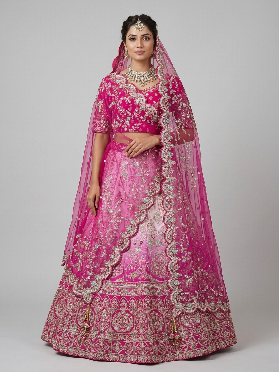 Bridal Lehnga - Roshan Zari - 6 — Model — front view
