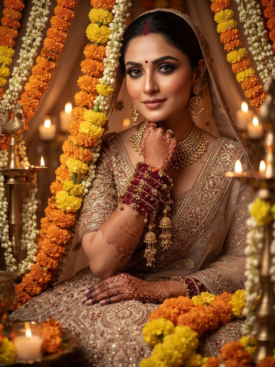 Rani Pink Glass Bangle Set with Jhumki Charms