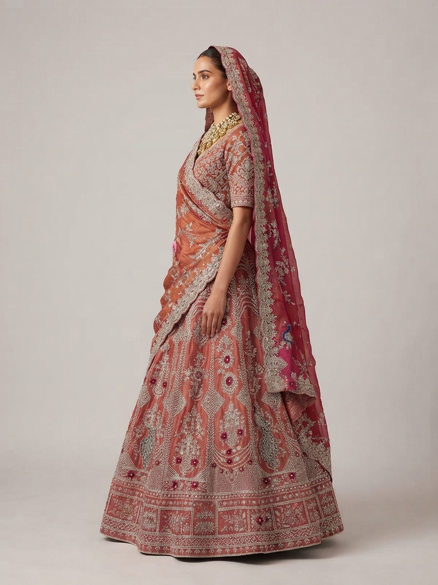 Bridal Lehnga - Sartaj -10 — Model — left side view