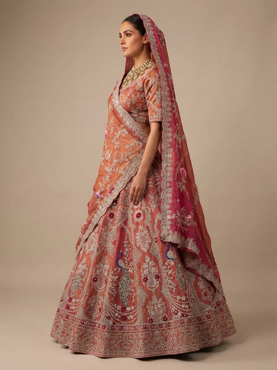 Bridal Lehnga - Sartaj -10 — Model — right side view