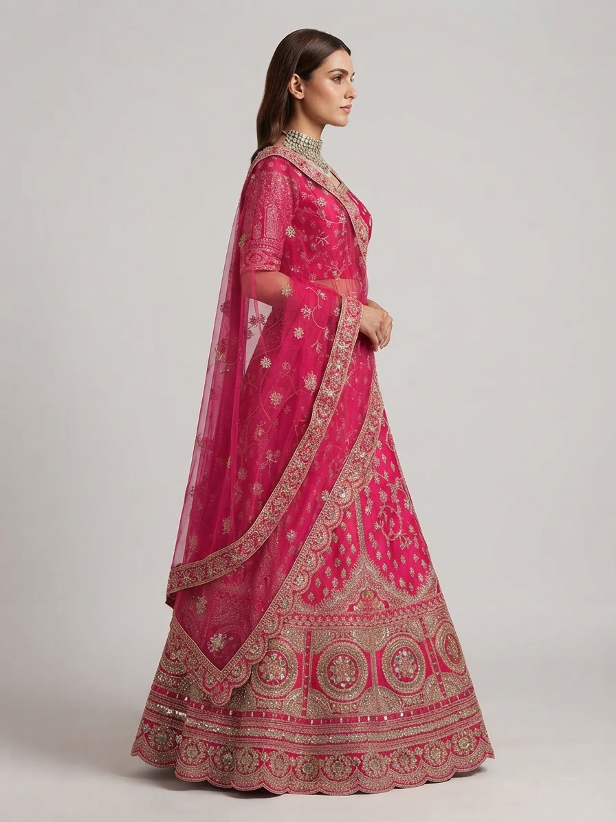 Bridal Lehnga — Model — right side view