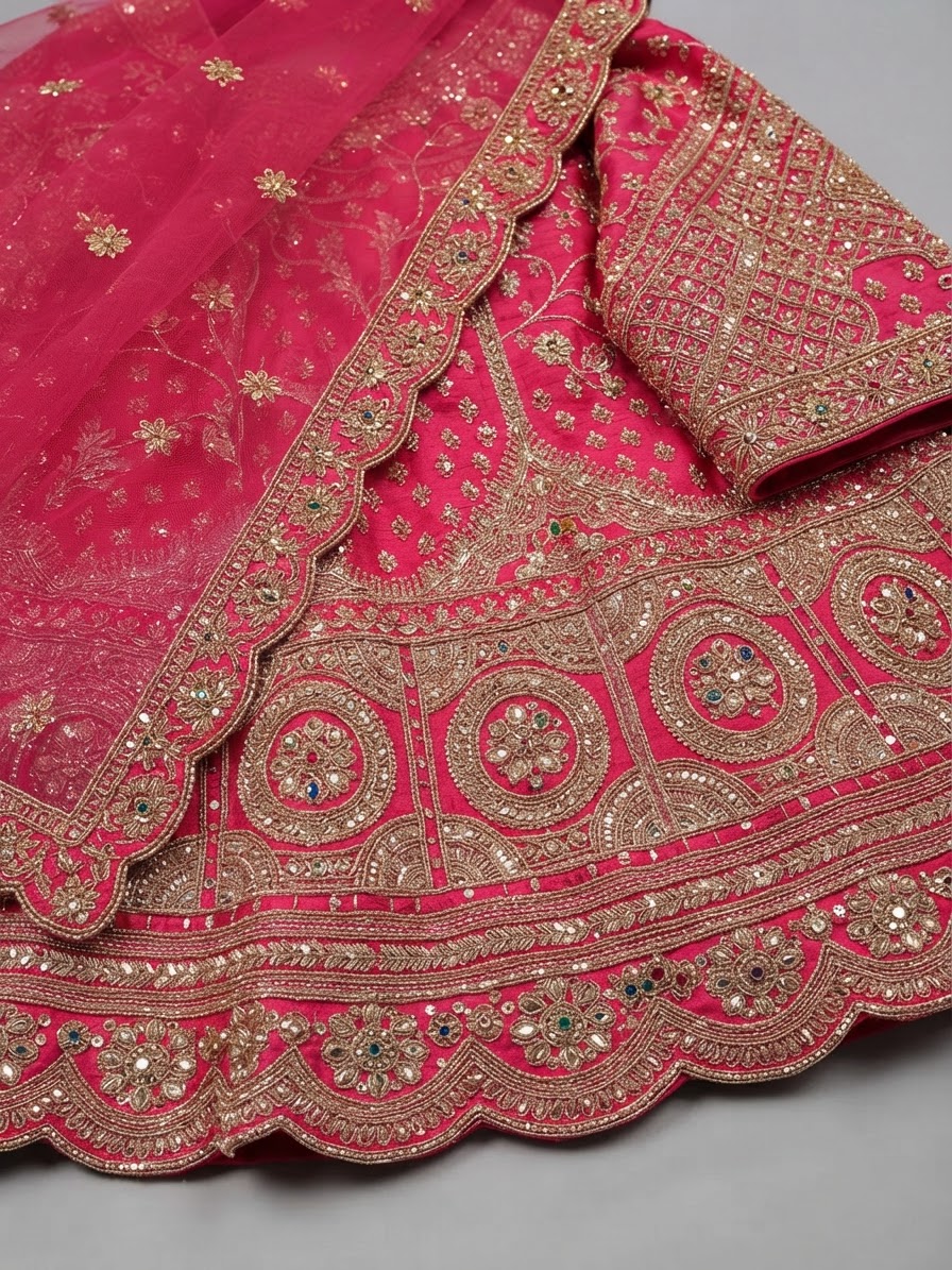Bridal Lehnga — Macro — work close-up