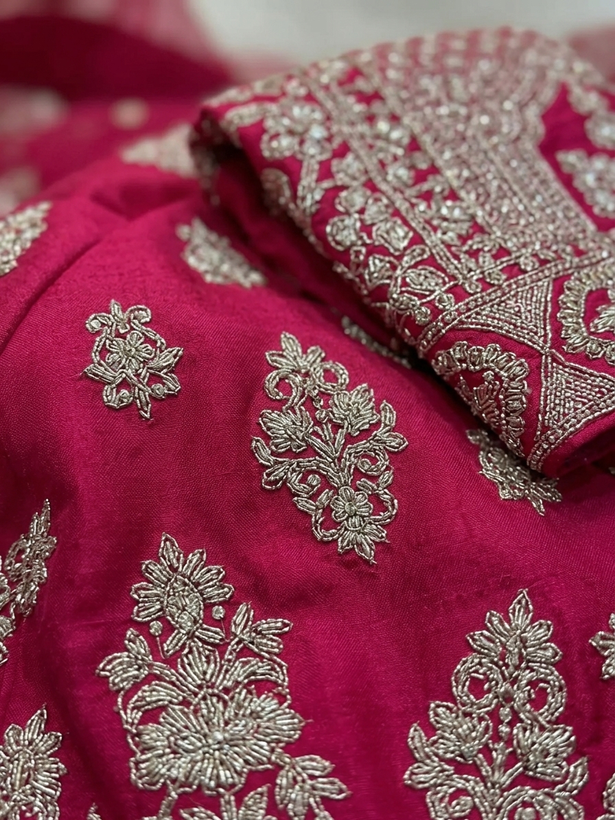 Bridal Lehnga — Fabric texture