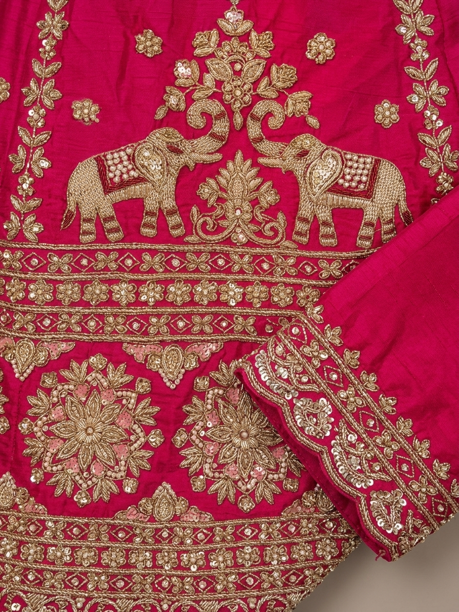Bridal Lehnga - Anas - 1382 — Macro — work close-up