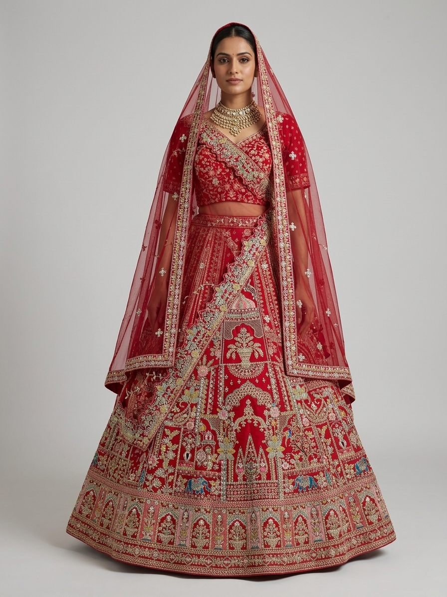Bridal Lehnga — Model — front view