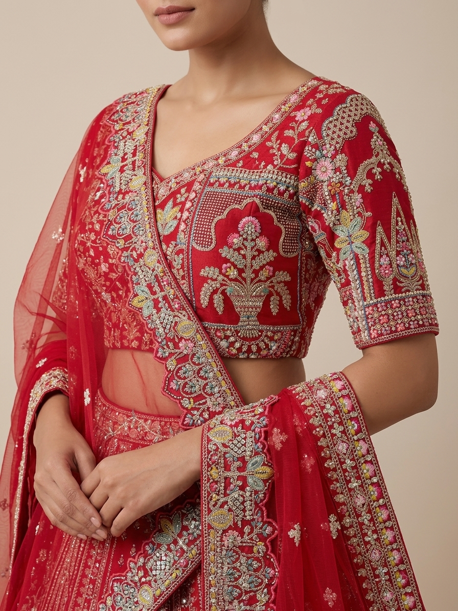 Bridal Lehnga — Model — clothing close-up