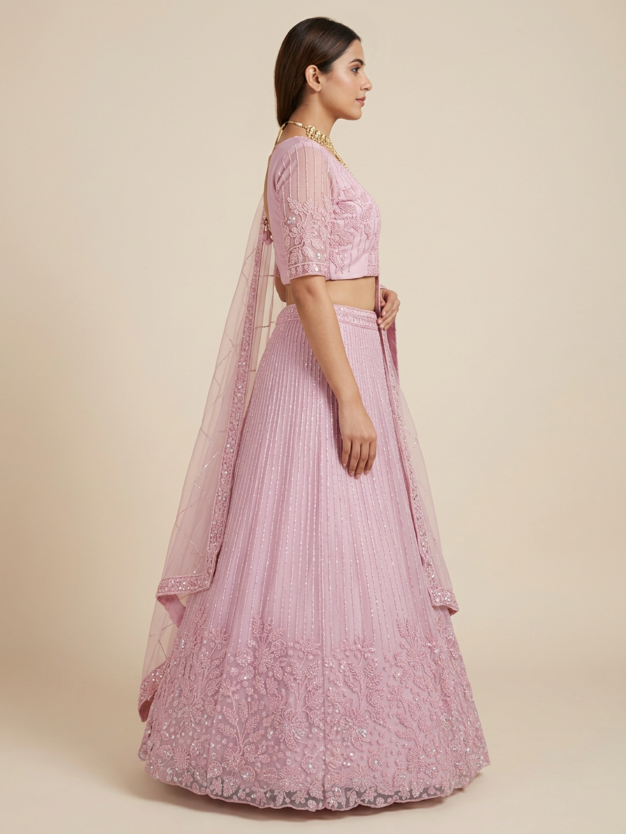 Bridal Lehnga — Model — right side view