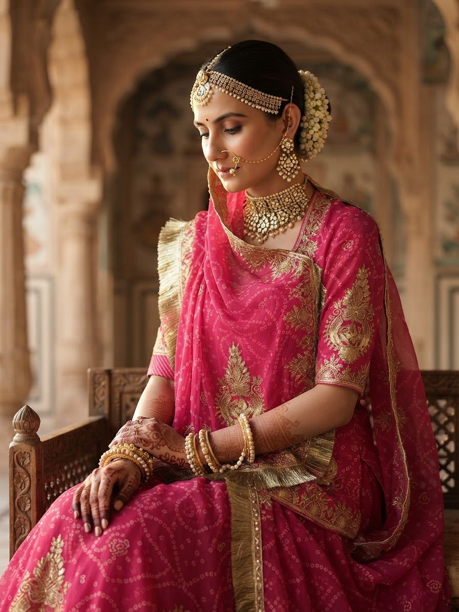 Rani Pink Georgette Rajputi Poshak
