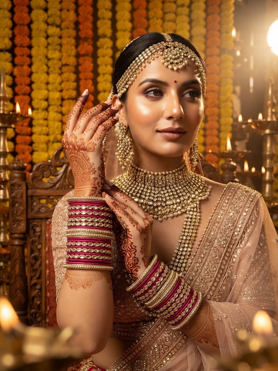 Rani Pink Lakh Chura Bangle Set