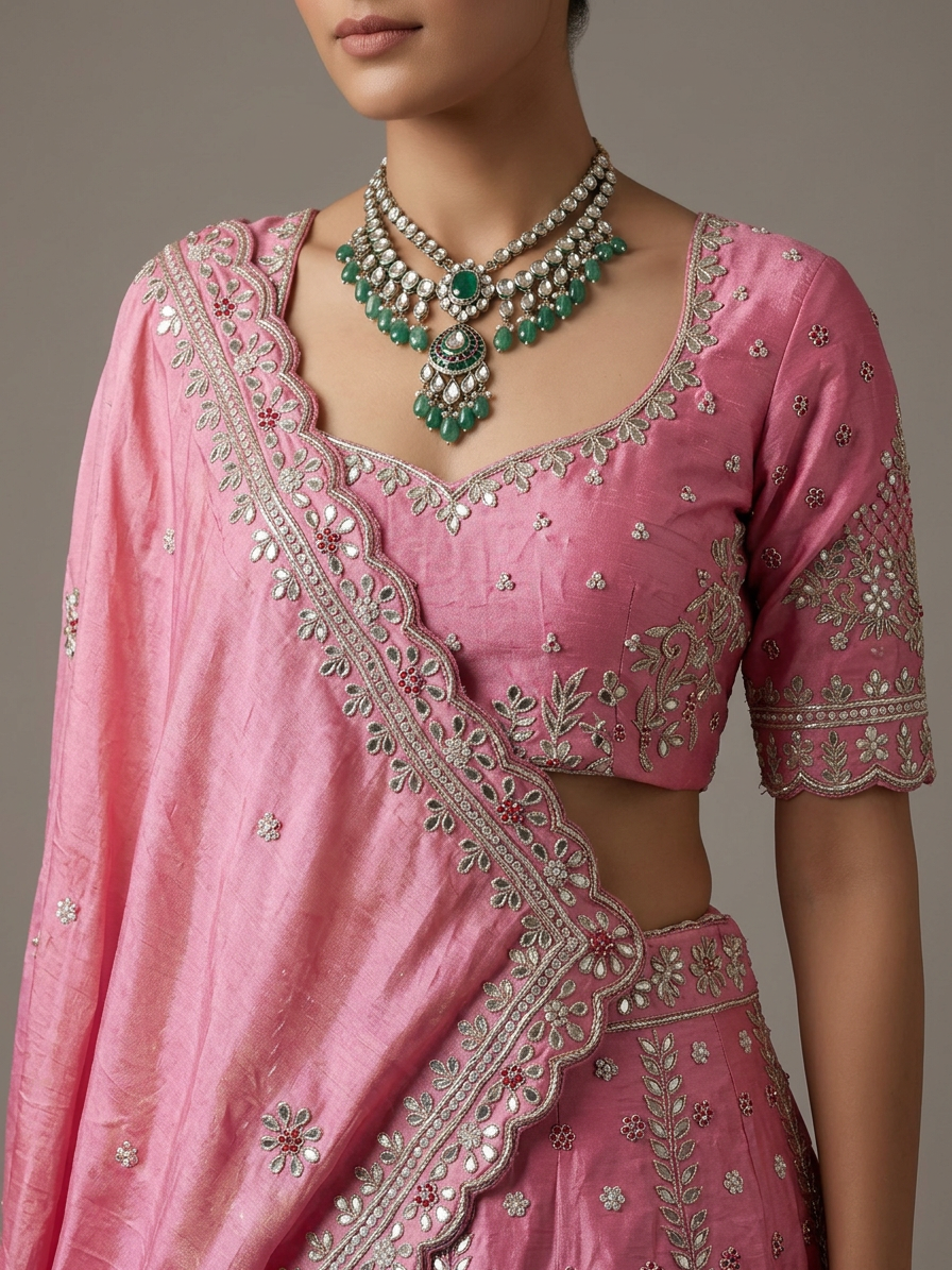 Bridal Lehnga - Anas - 1291 — Model — clothing close-up