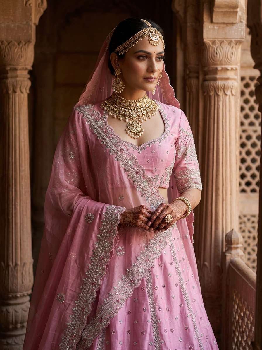 Bridal Lehnga - Anas - 1291 — Indian bride wearing it · Heritage haveli