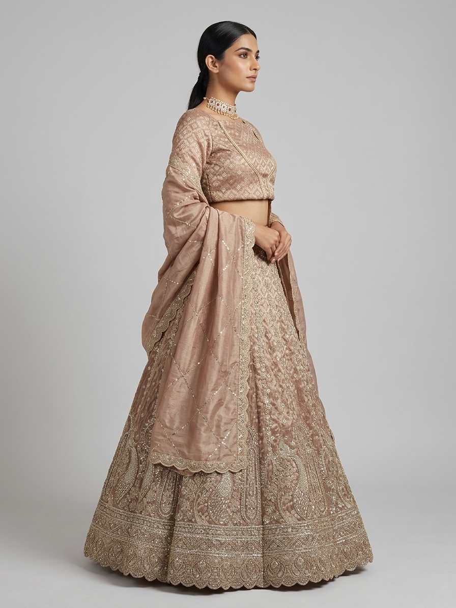 Bridal Lehnga — Model — right side view
