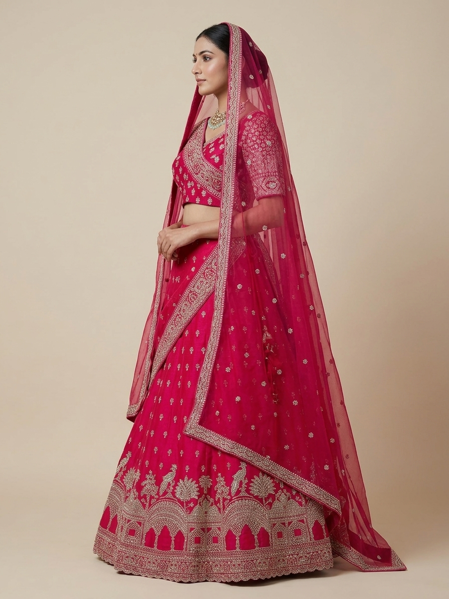 Bridal Lehnga — Model — left side view