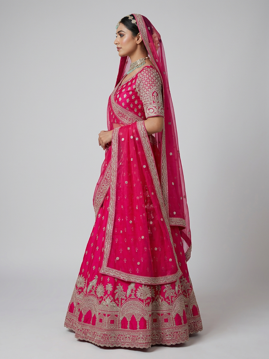 Bridal Lehnga — Model — right side view