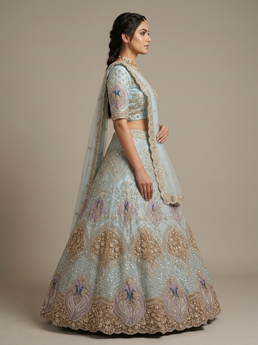 Bridal Lehnga — Model — right side view