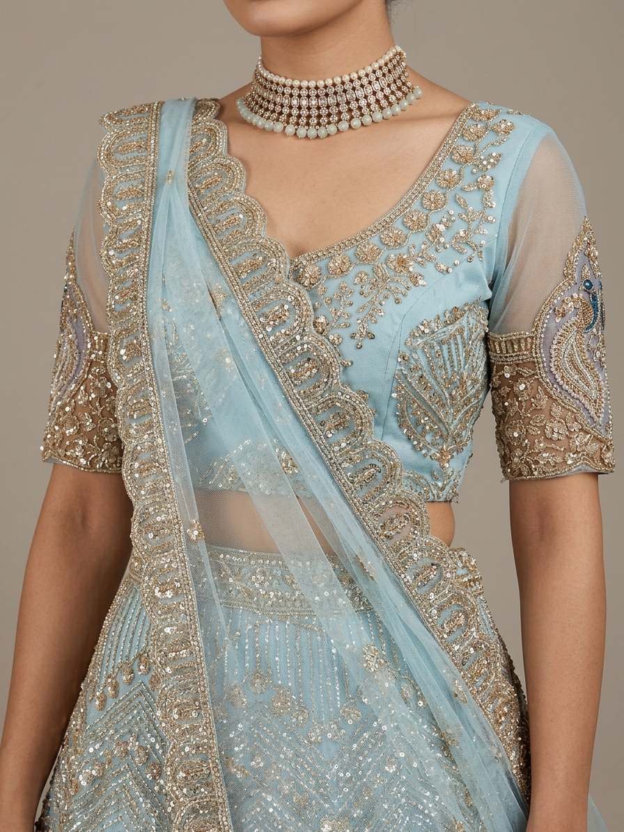 Bridal Lehnga — Model — clothing close-up