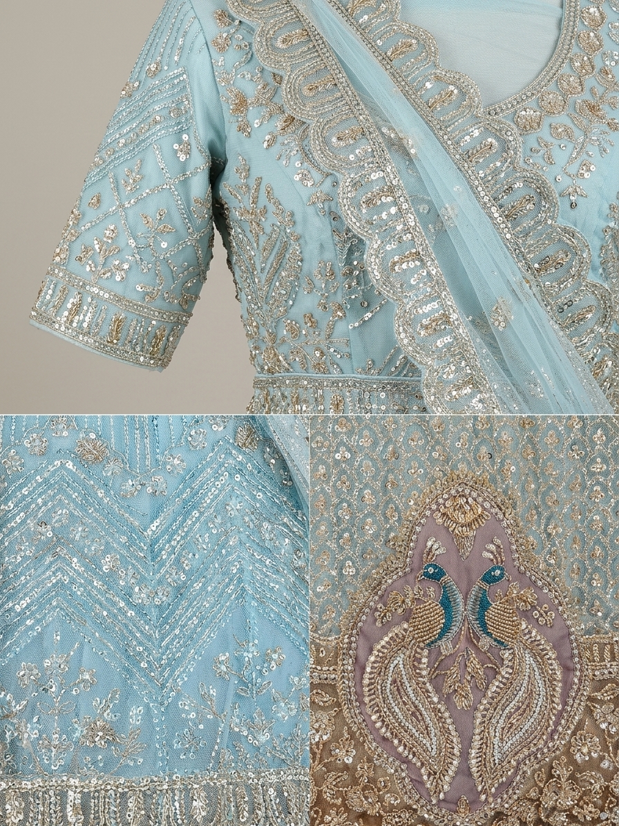 Bridal Lehnga — Fabric texture