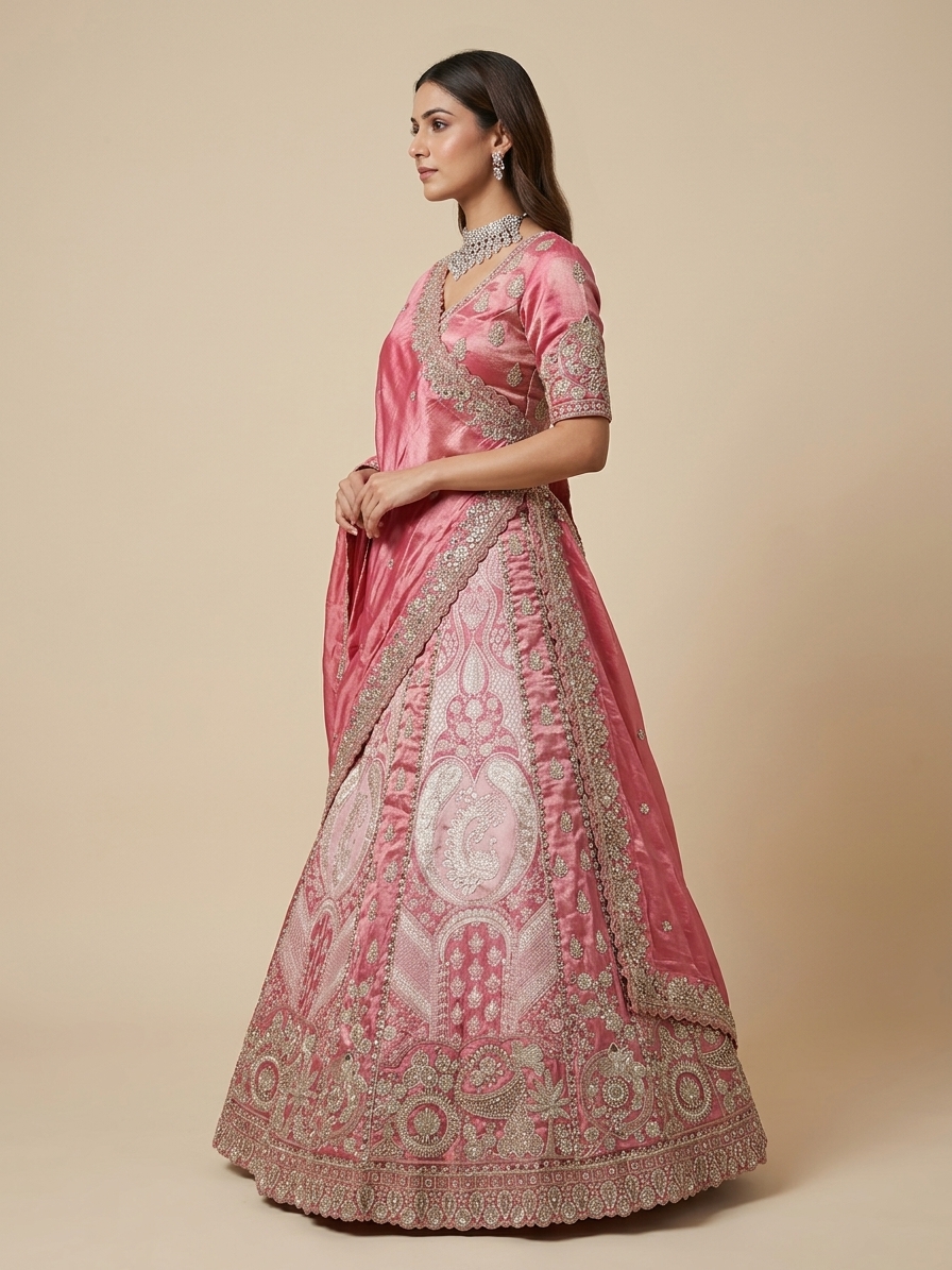 Bridal Lehnga — Model — left side view