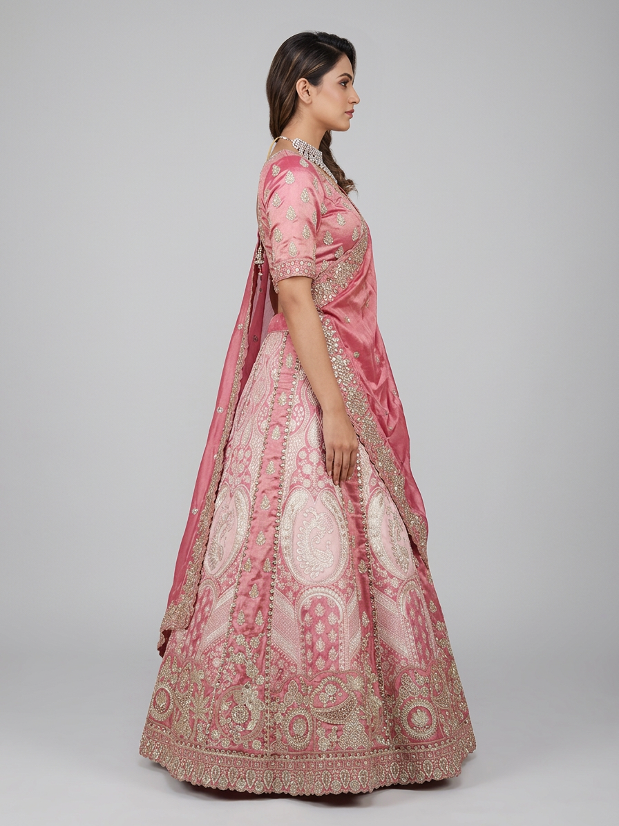 Bridal Lehnga — Model — right side view