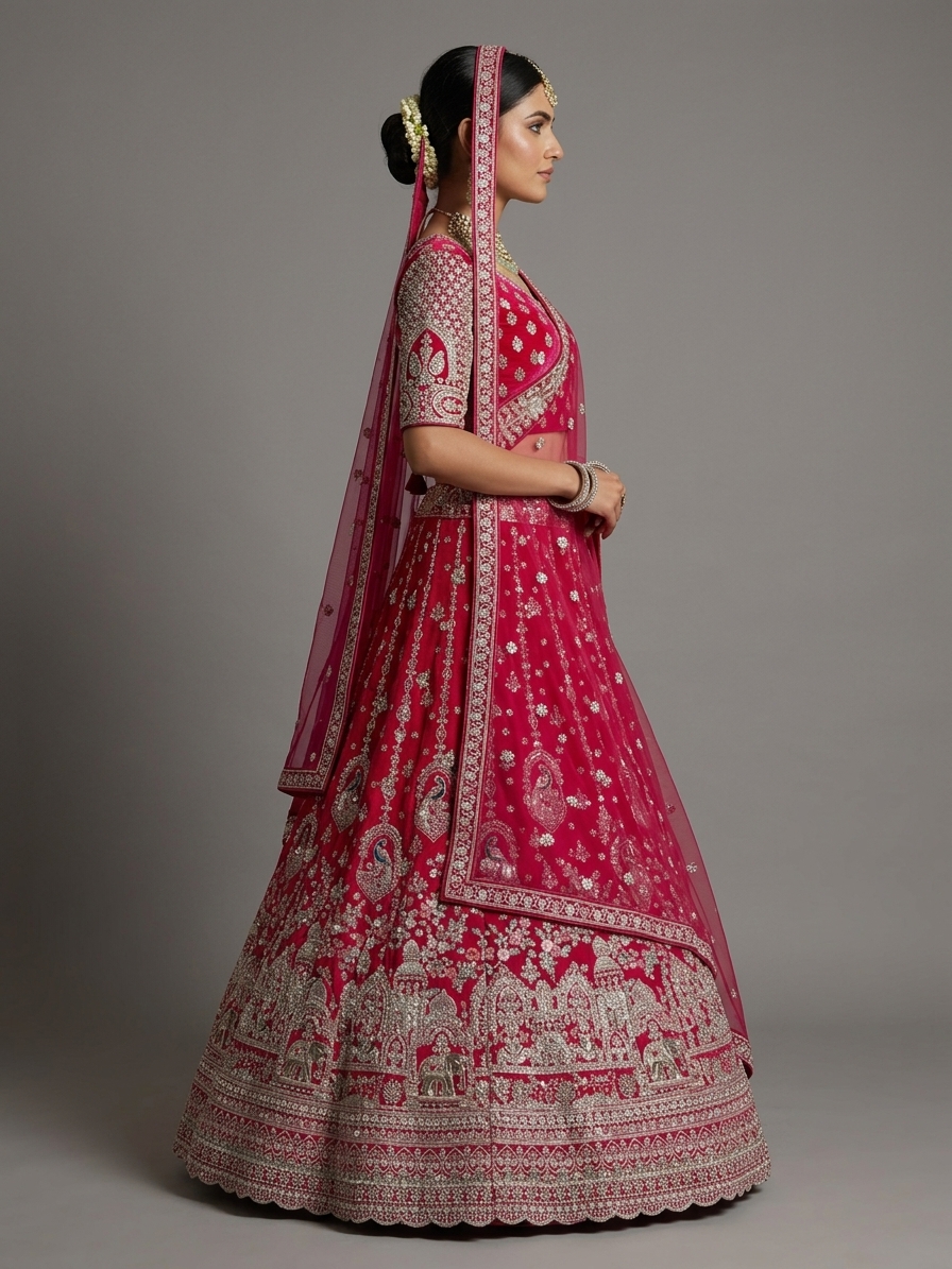 Bridal Lehnga — Model — right side view