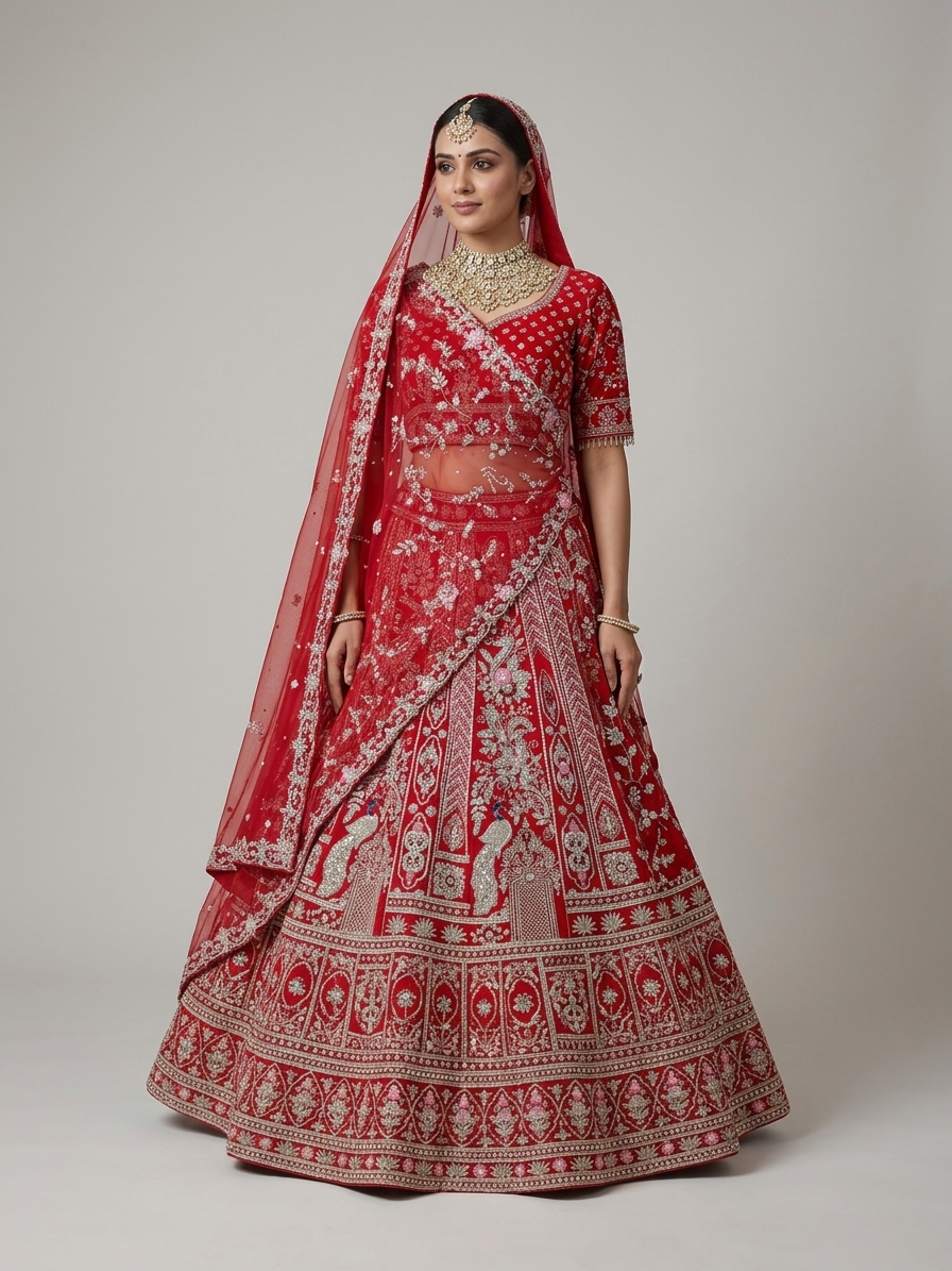 Bridal Lehnga - Sartaj -2 — Model — front view