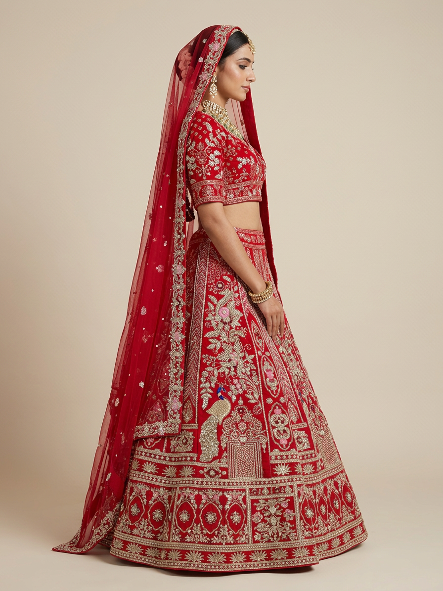 Bridal Lehnga - Sartaj -2 — Model — right side view