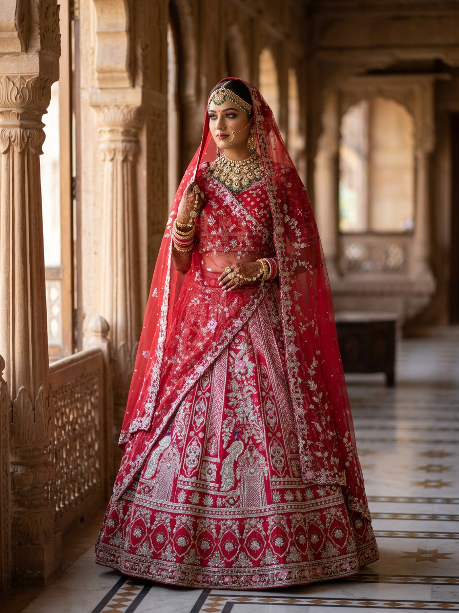 Bridal Lehnga - Sartaj -2 — Indian bride wearing it · Heritage haveli