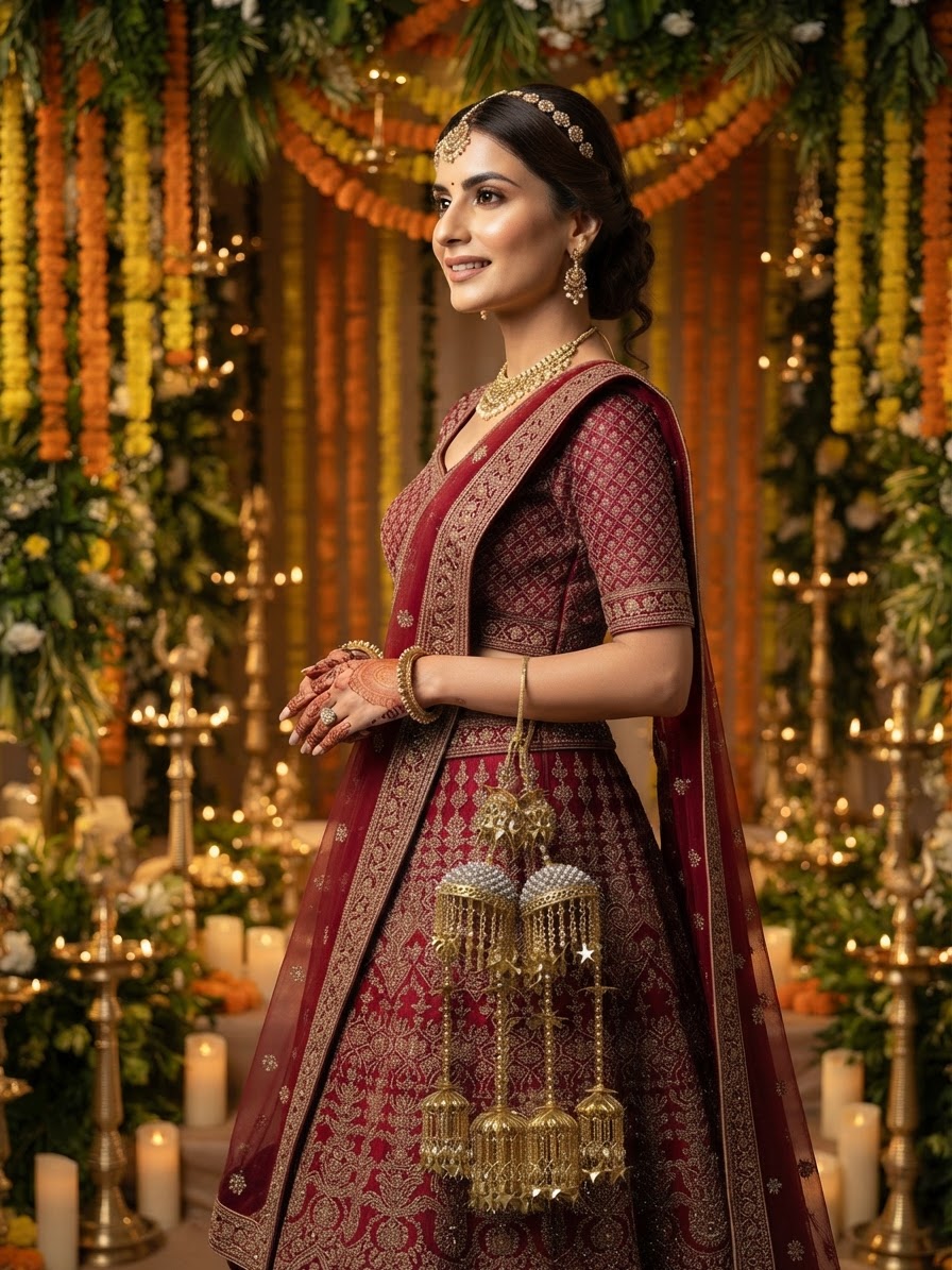Indian bride wearing it · Wedding mandap