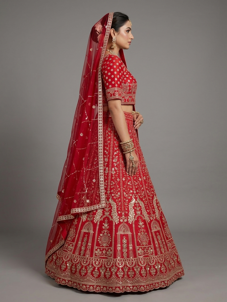 Bridal Lehnga — Model — right side view