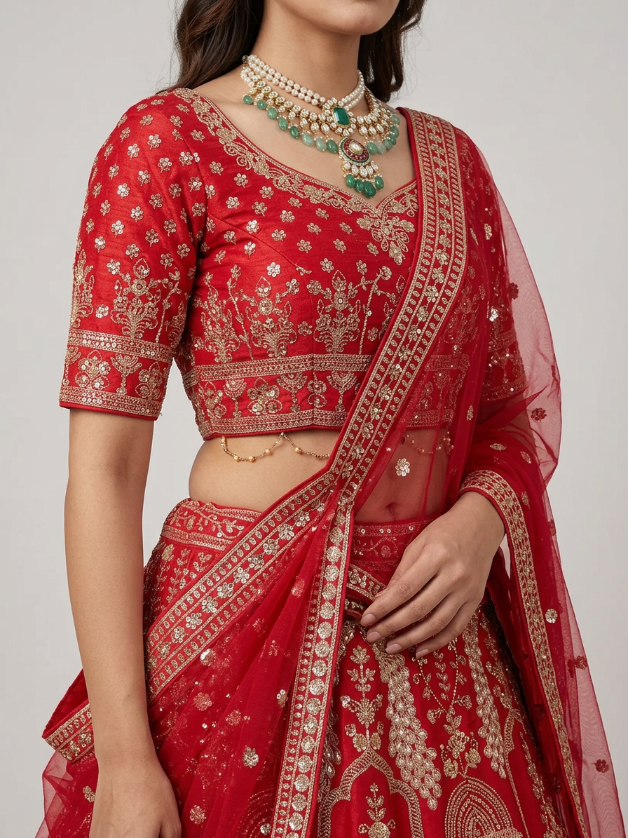 Bridal Lehnga — Model — clothing close-up