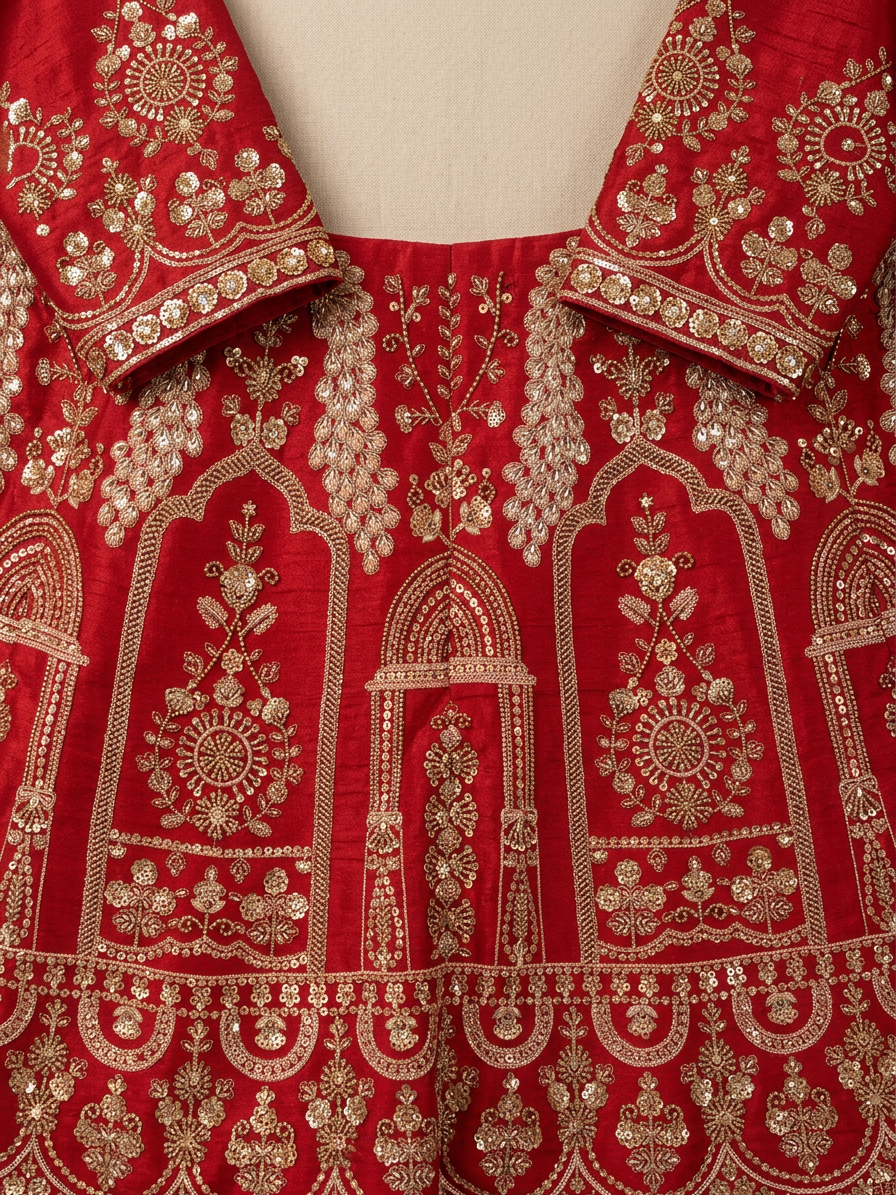 Bridal Lehnga — Fabric texture