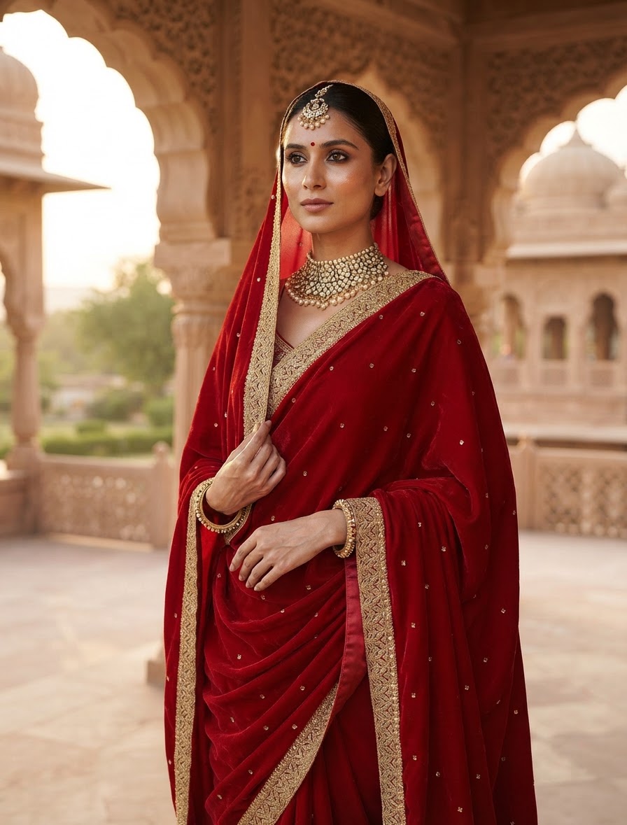 Indian bride wearing it · Palace courtyard