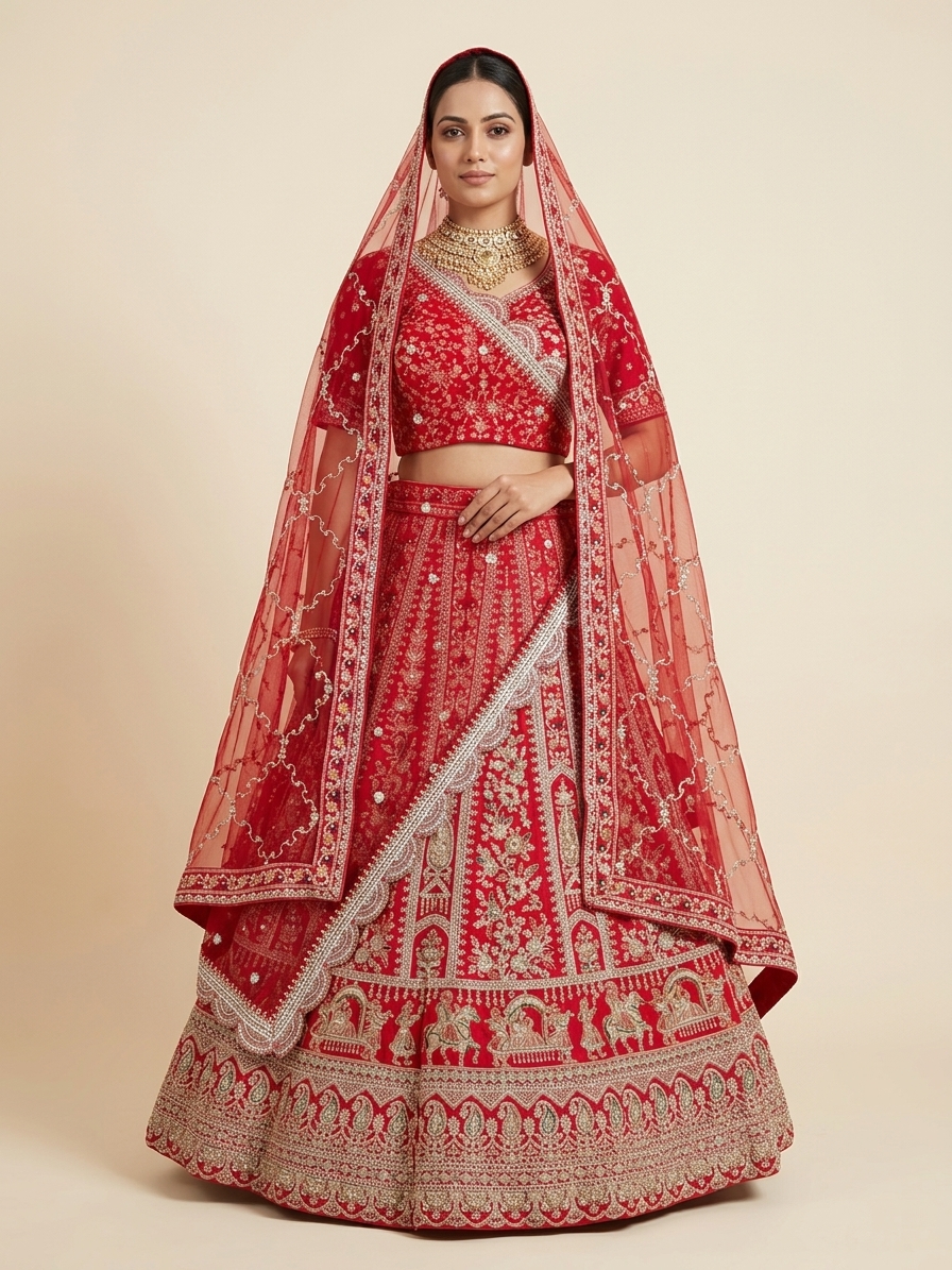 Bridal Lehnga — Model — front view