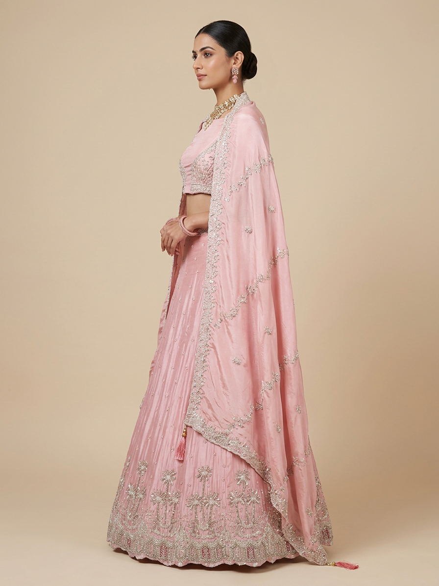 Bridal Lehnga — Model — left side view