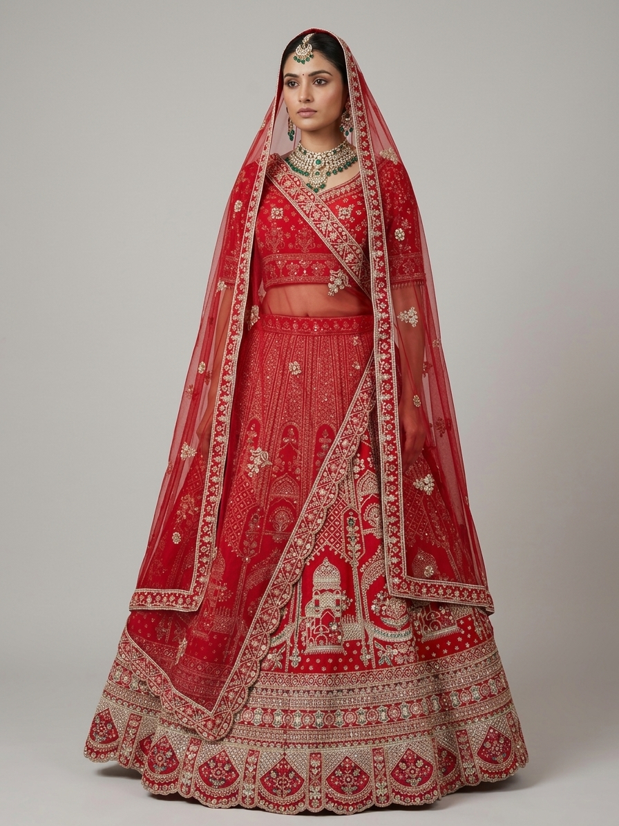 Bridal Lehnga — Model — front view