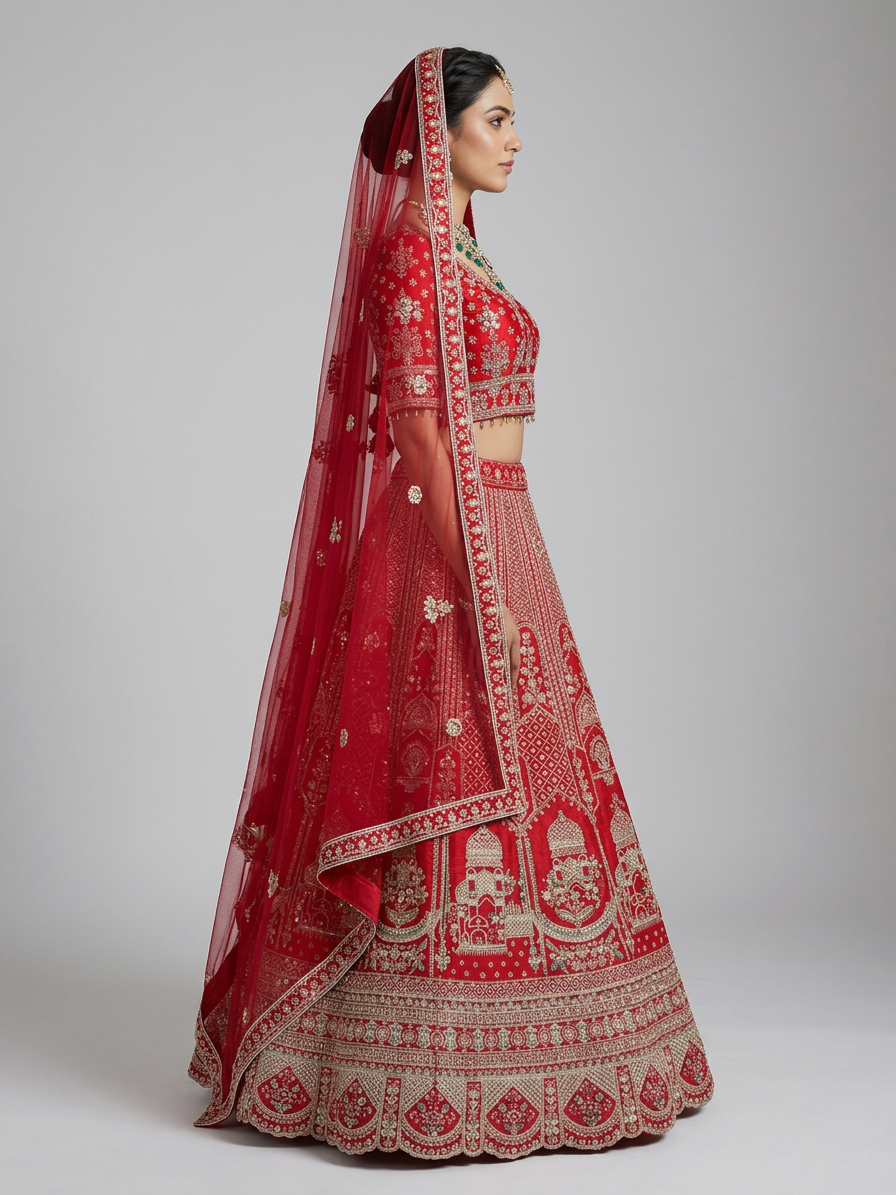 Bridal Lehnga — Model — right side view