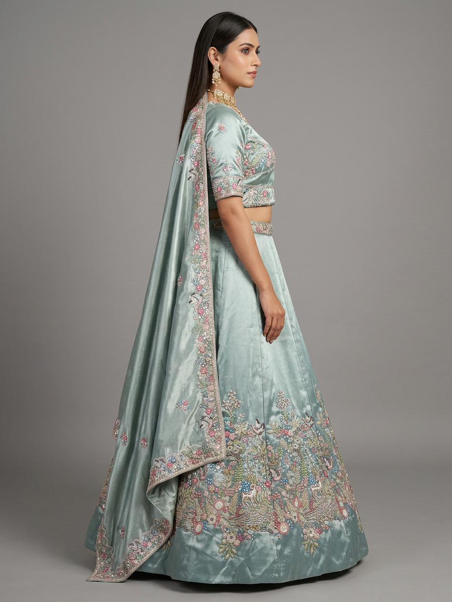 Bridal Lehnga — Model — right side view