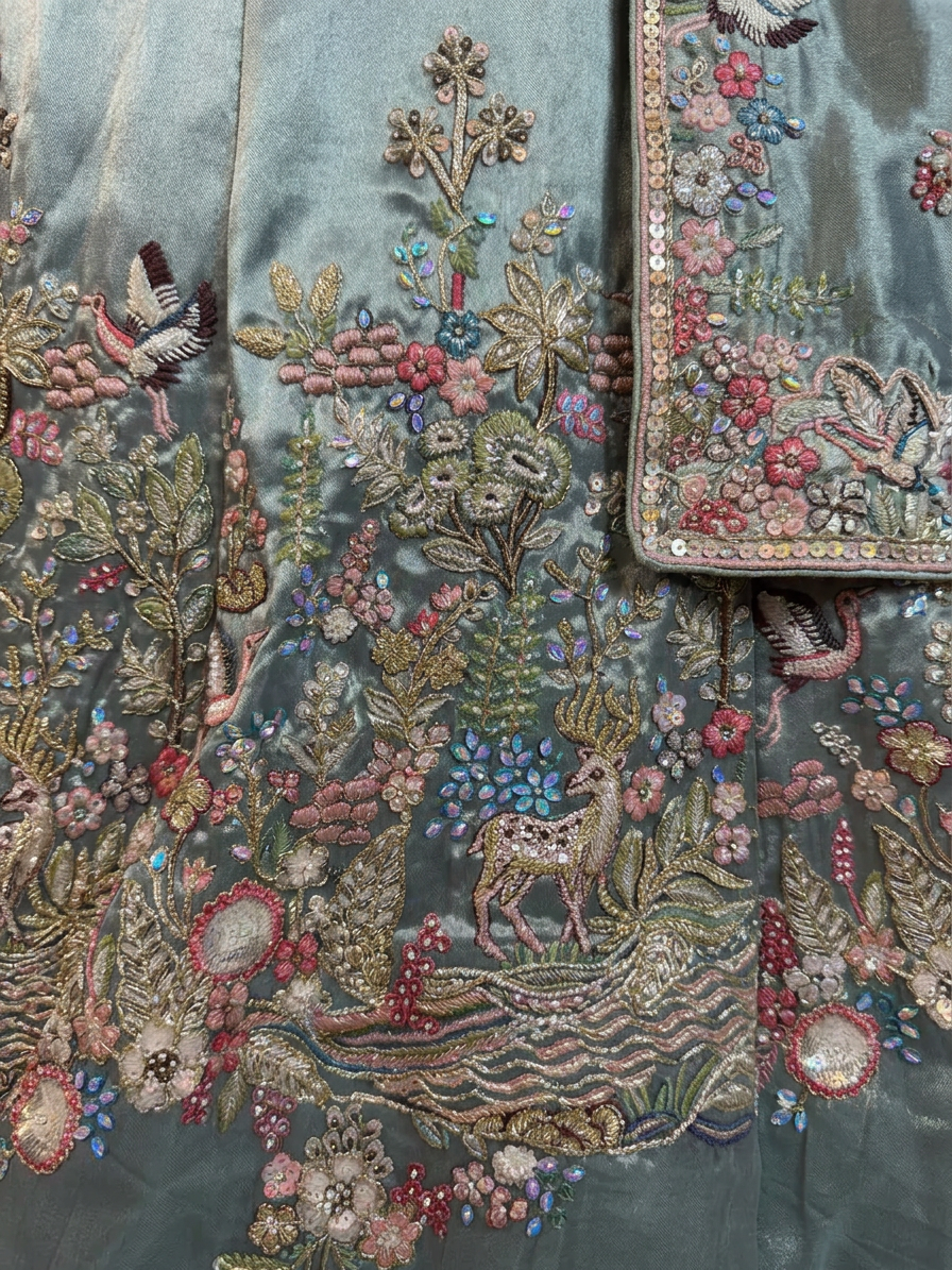 Bridal Lehnga — Macro — work close-up