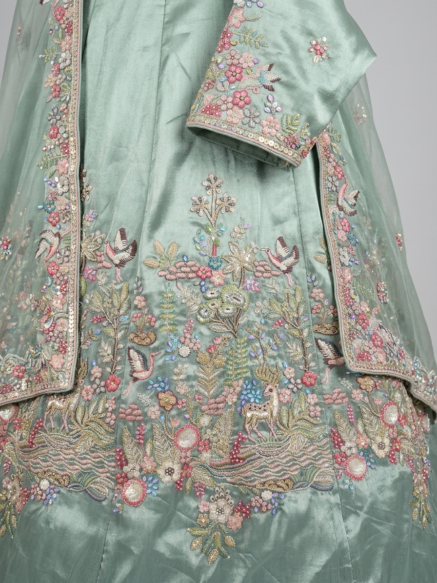 Bridal Lehnga — Fabric texture