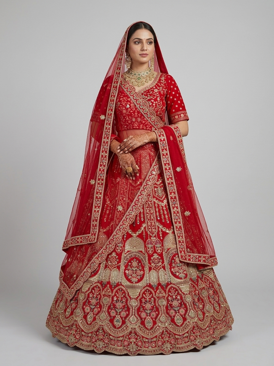 Bridal Lehnga — Model — front view