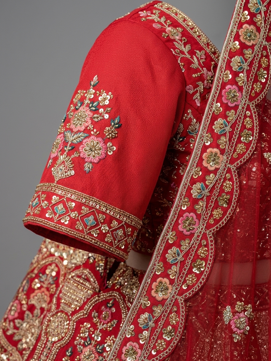 Bridal Lehnga — Fabric texture