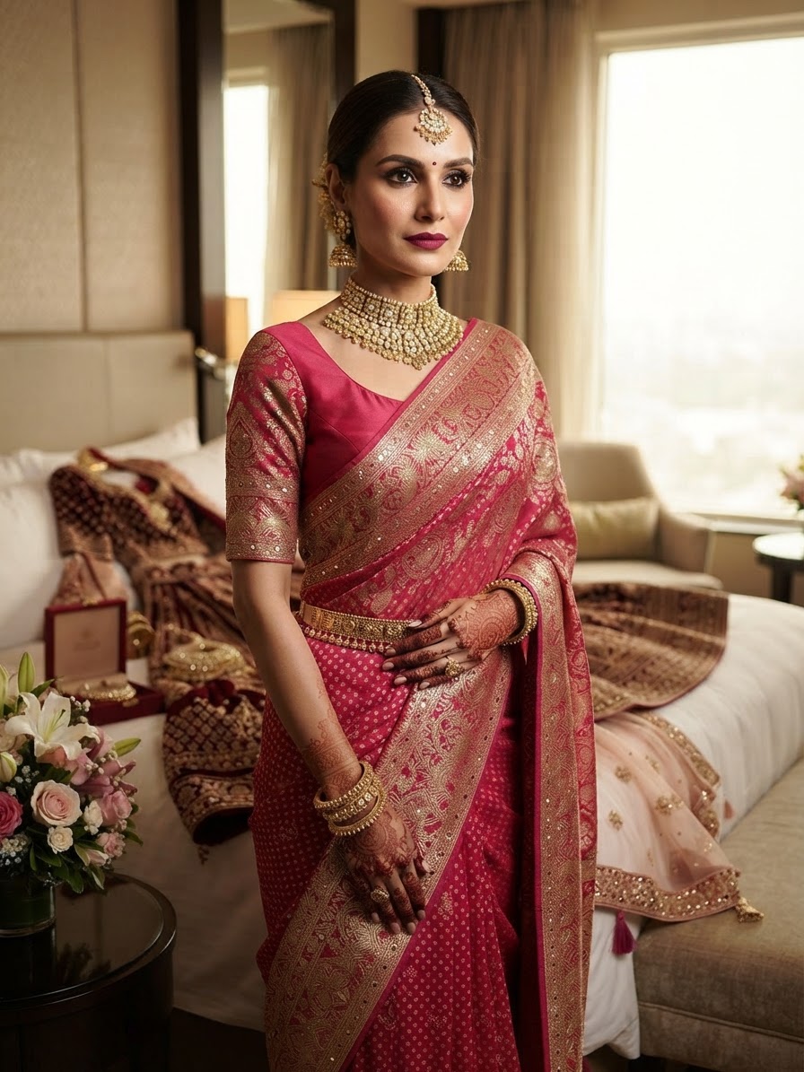 Indian bride wearing it · Luxury hotel suite
