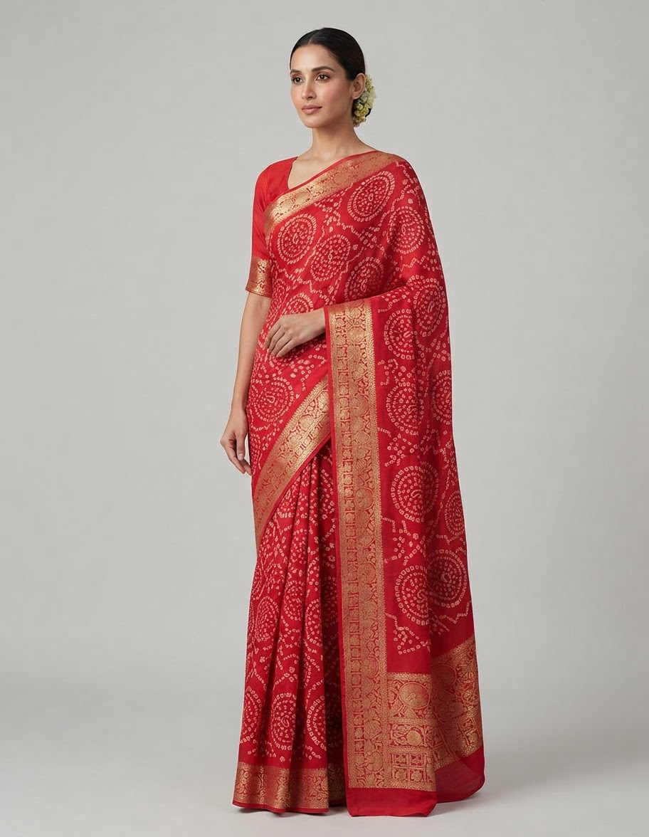 Saree (43/ Marshmellow ) — Model — front view