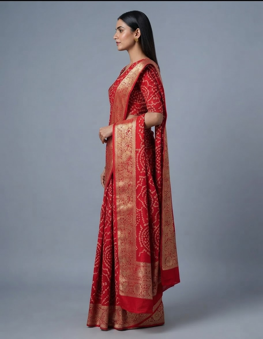 Saree (43/ Marshmellow ) — Model — left side view