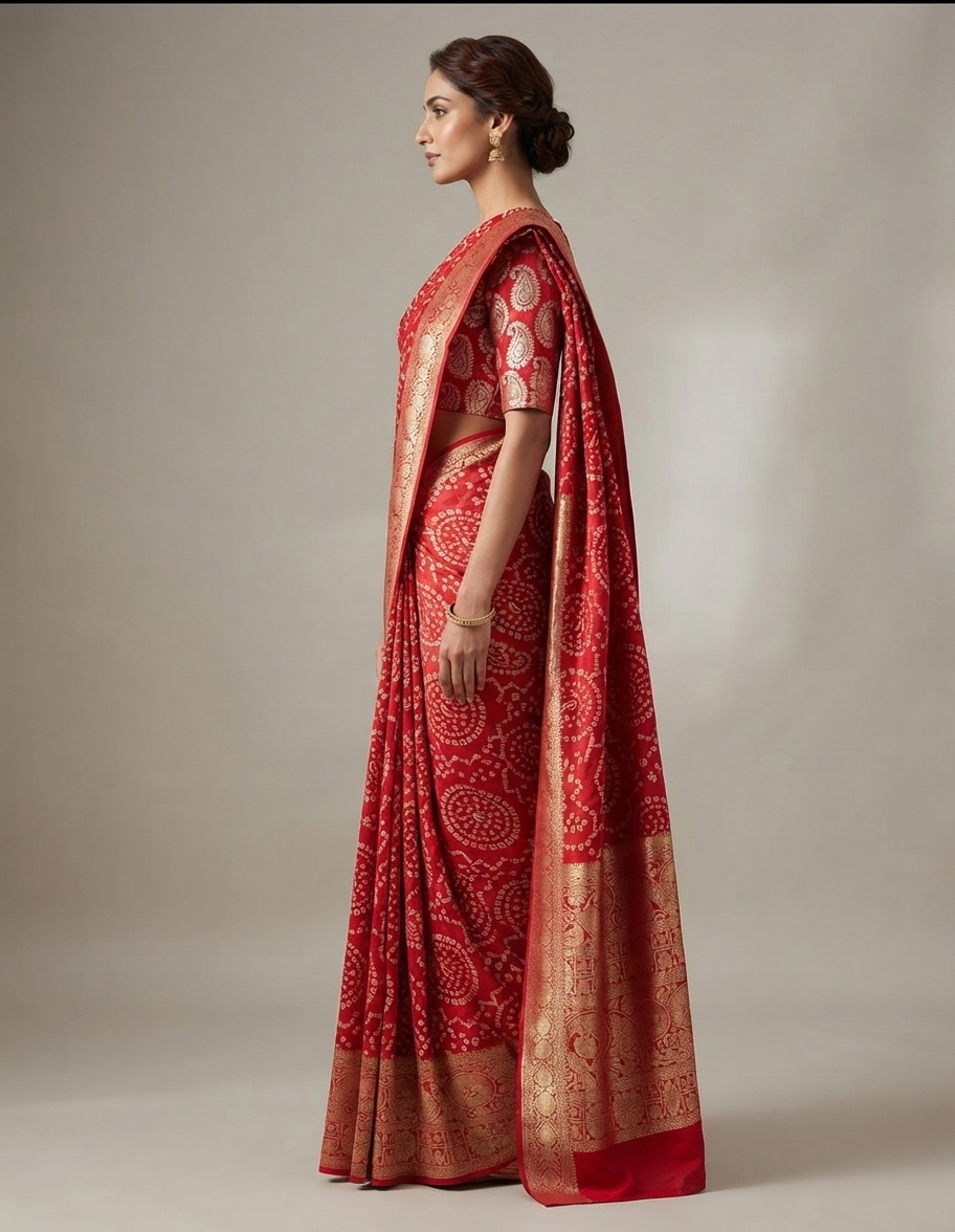Saree (43/ Marshmellow ) — Model — right side view